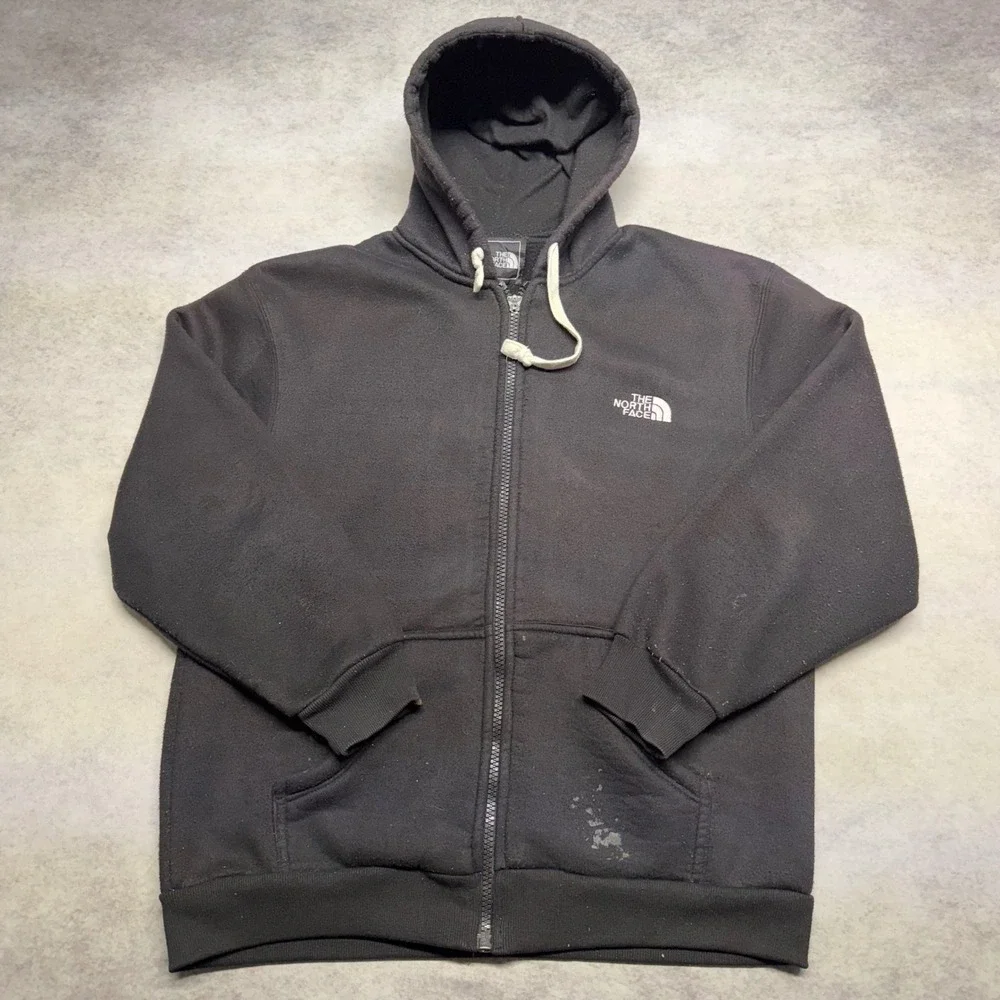 The North Face Full Zip Hoodie Mens XL Black Embroidered Logo Sweatshirt Outdoor